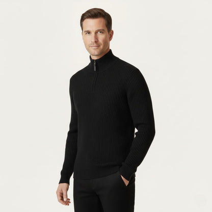 Classic Quarter Zip Men's Sweater - Rich Style