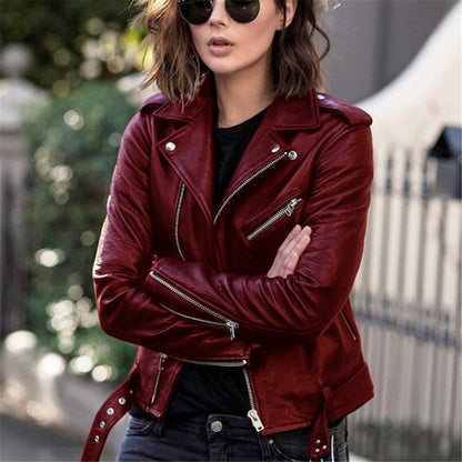 Premium Colorful Faux Leather Coat