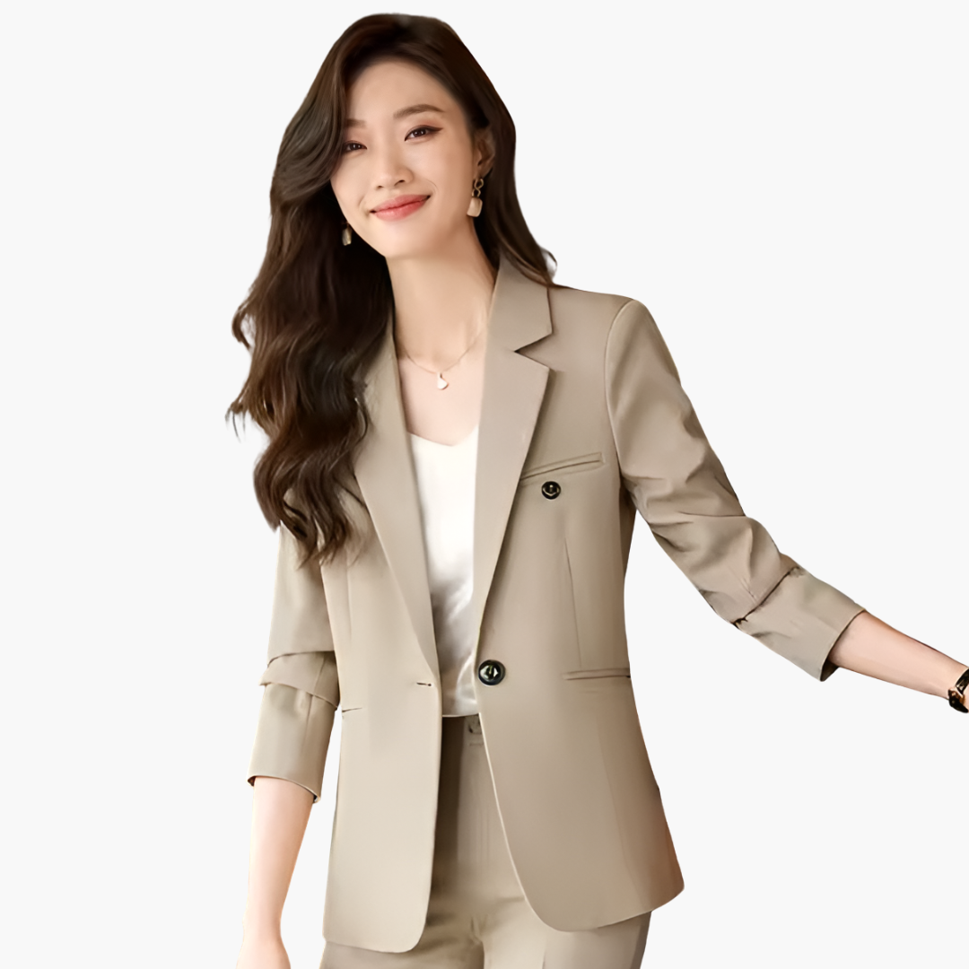 Classic Women's Suit Jacket with Notch Collar