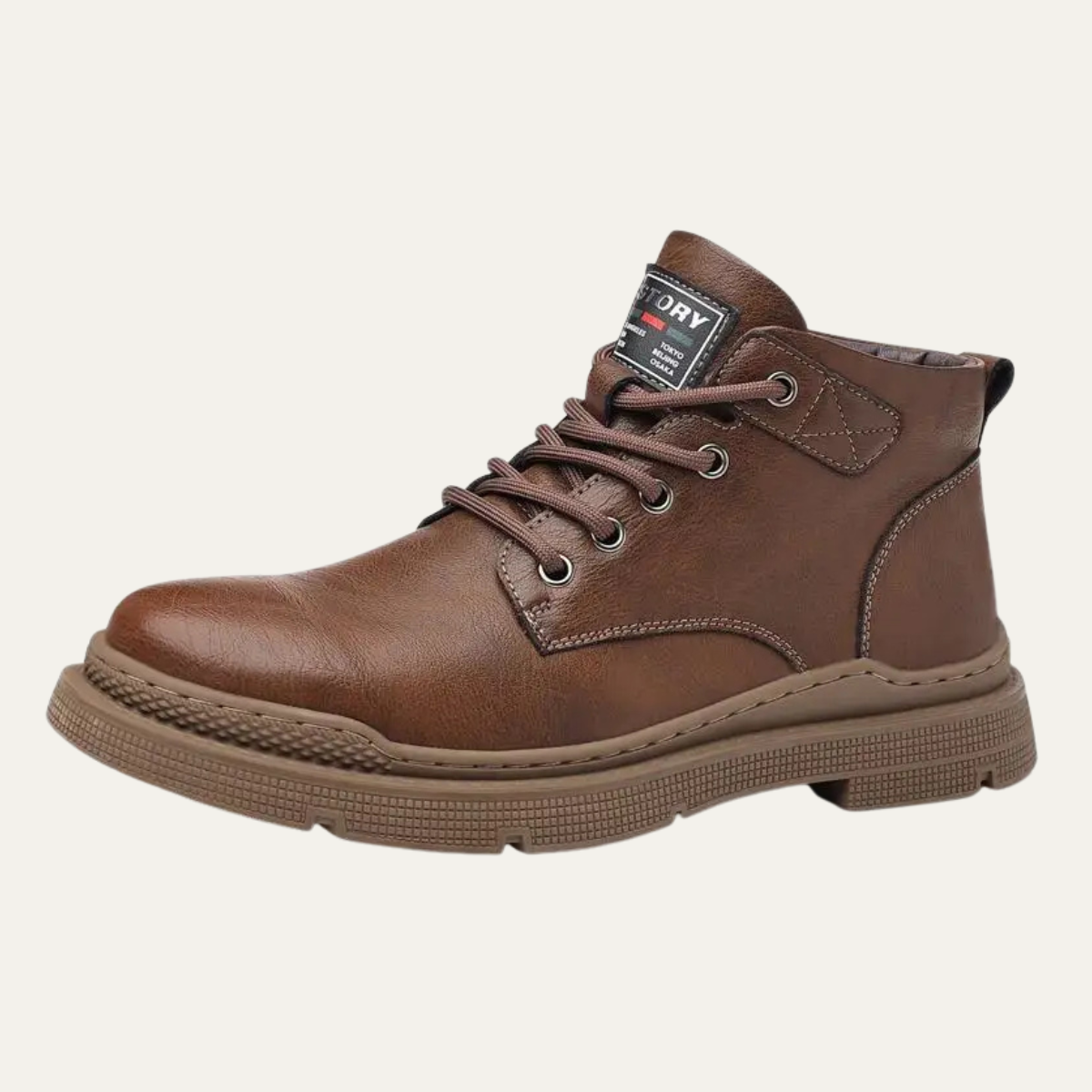 Waterproof Men's Leather Lace Up Winter Boots