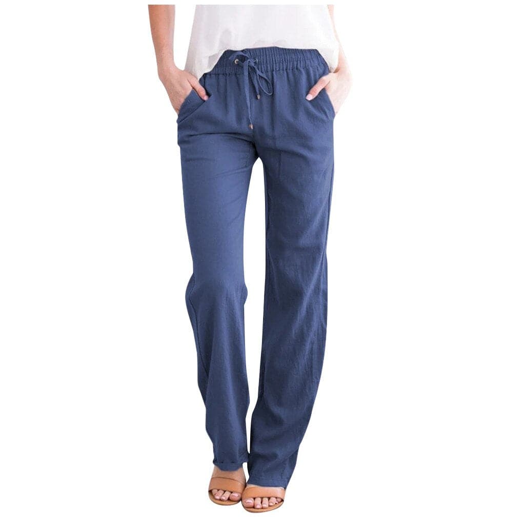 Casual Linen Loose Fit Drawstring Pants