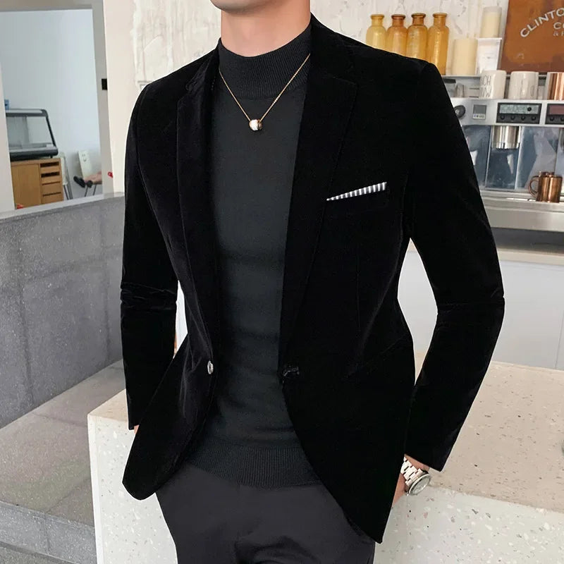 Premium Soft Mens Velvet Jacket