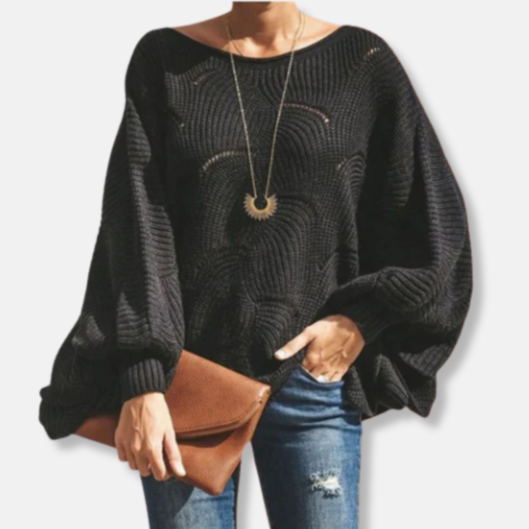 Cozy Oversized Sweater with Loose Fit Sleeves