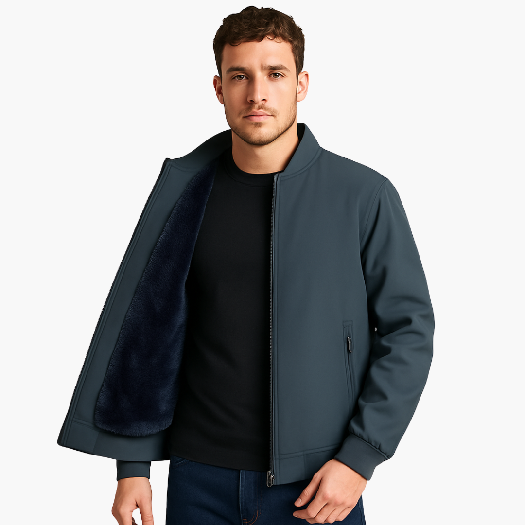 Men's Zip Up Fleece Lined Bomber Jacket