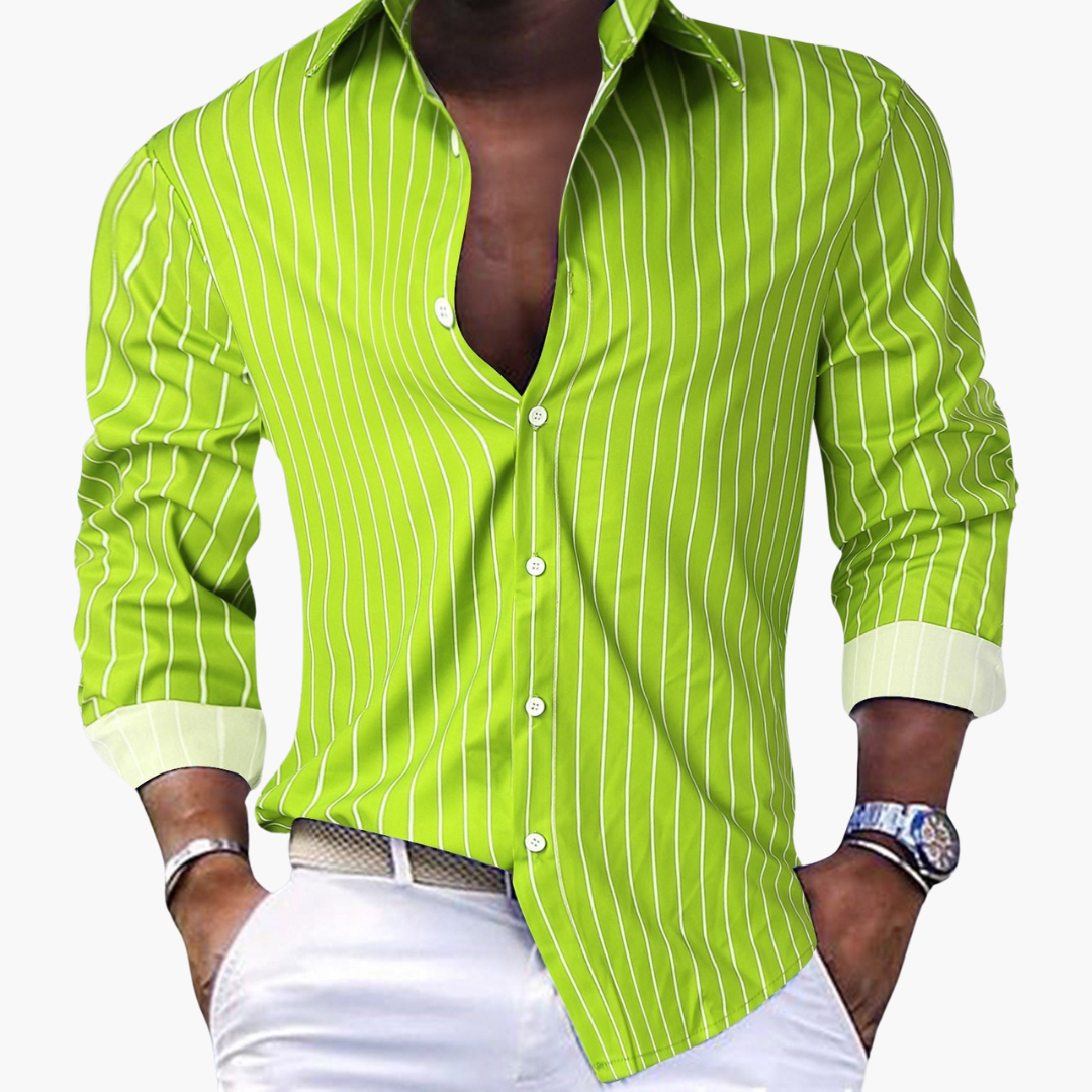 Classic Mens Long Sleeve Button Shirt with Collar