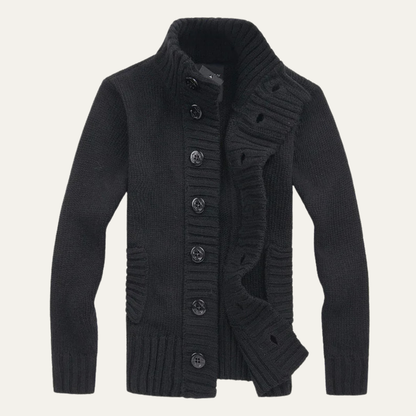 Warm Men's Crew Neck Knit Winter Cardigan Sweater