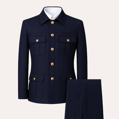 Slim Fit 2 Piece Business Suit Set for Men