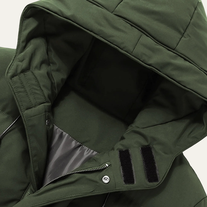 Warm Men's Puffer Parka Jacket with Pockets