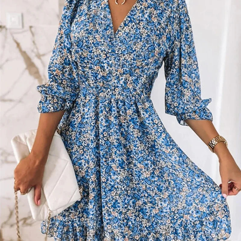 Ladies' Pretty V-Neck Mini Summer Dress