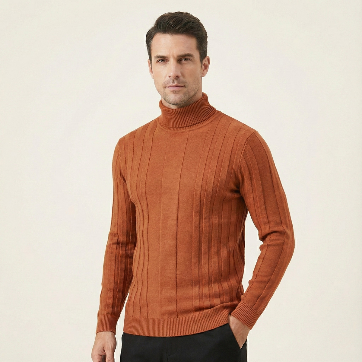 Men's Classic Fit Knitted Crew Neck Sweater