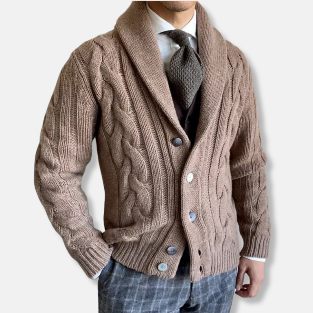 Classic Wool Cardigan Sweater for Men