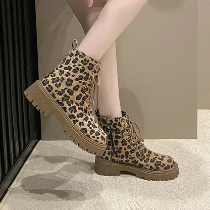 Wild Leopard Ankle Boots - Nocini