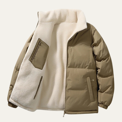 Thermal Reversible Wool Blend Men's Winter Coat