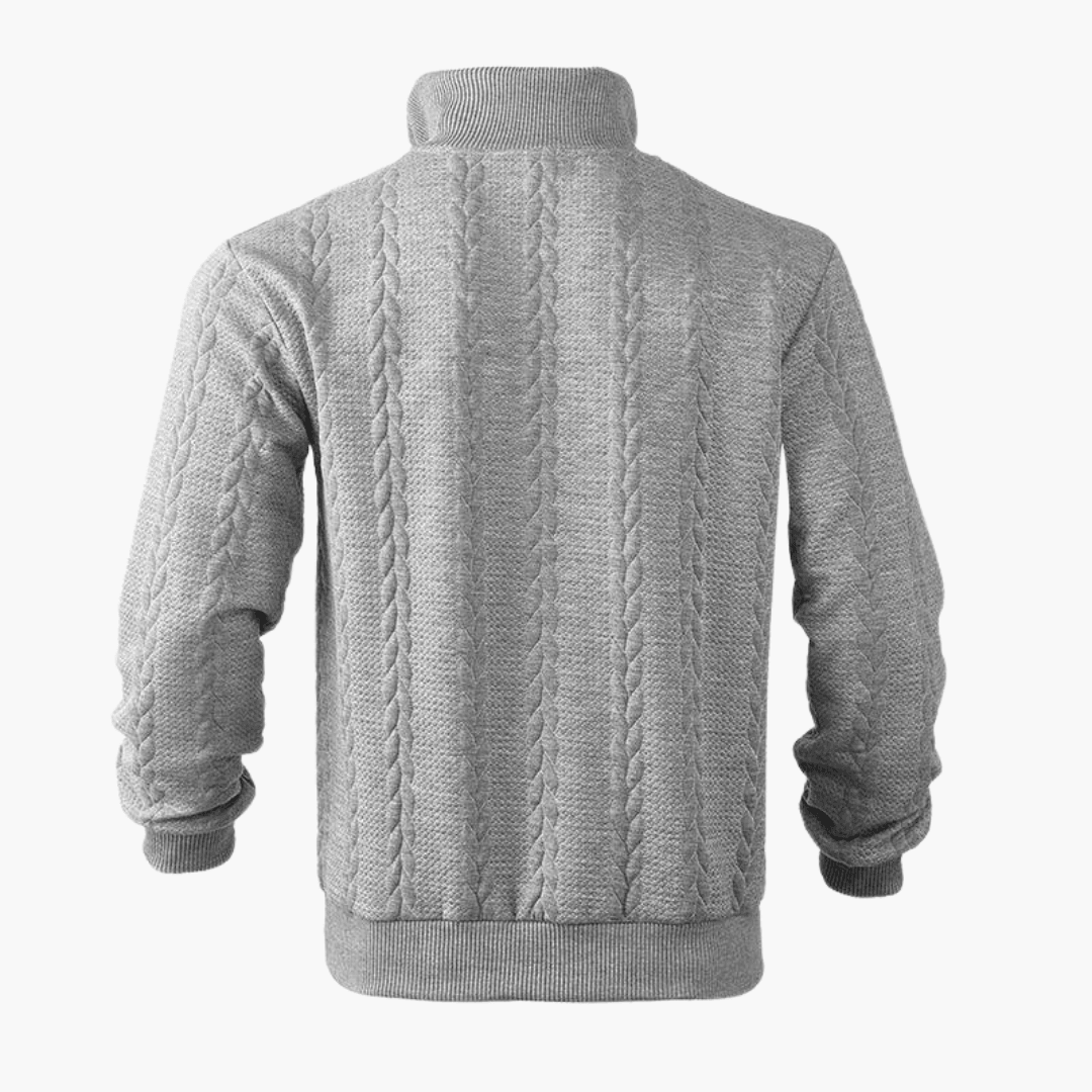 Classic Crew Neck Cable Knit Sweater for Men