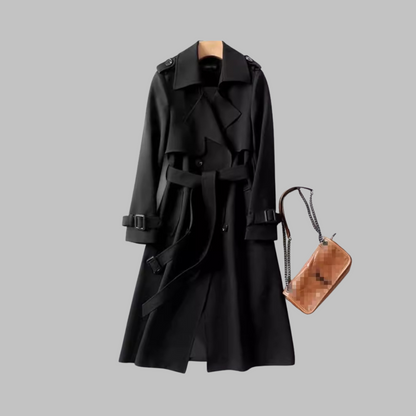 Tia - Chic Mid-Length Relaxed Fit Coat - Olytrend