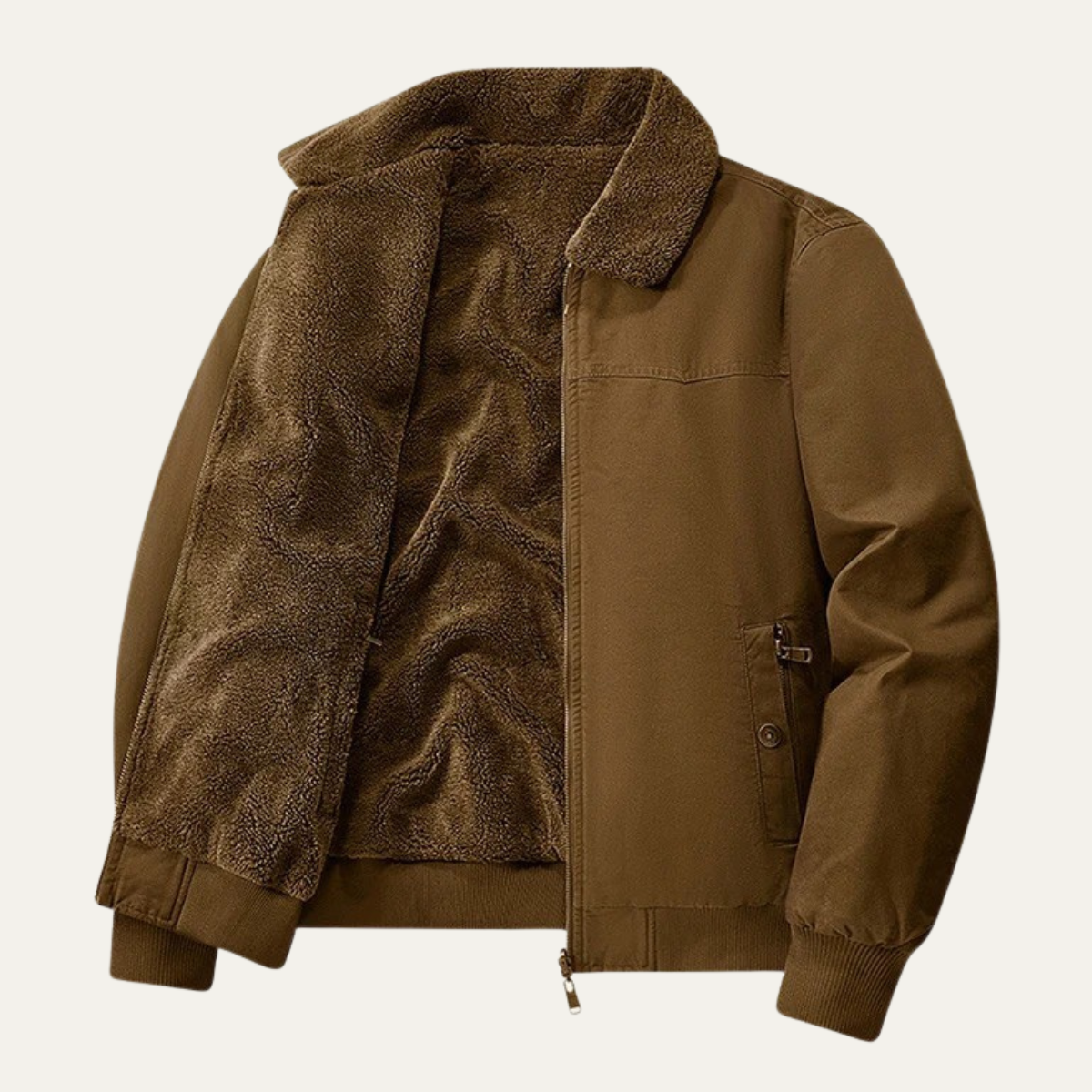 Warm Reversible Mens Fleece Bomber Jacket