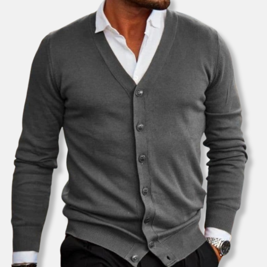 Soft V-Neck Wool Cardigan Sweater