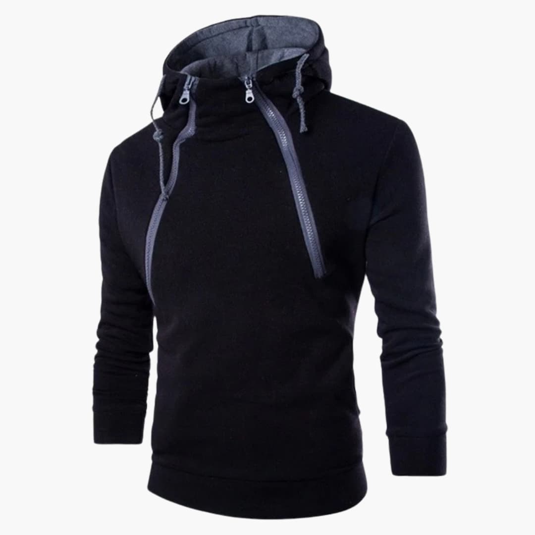 Men's Zip Up Adjustable Hooded Sweatshirt