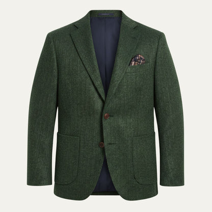 Classic Men's Tweed Business Blazer Jacket