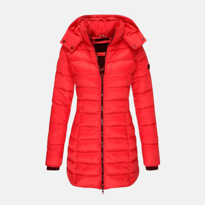 Women's Fitted Puffer Jacket with Hood