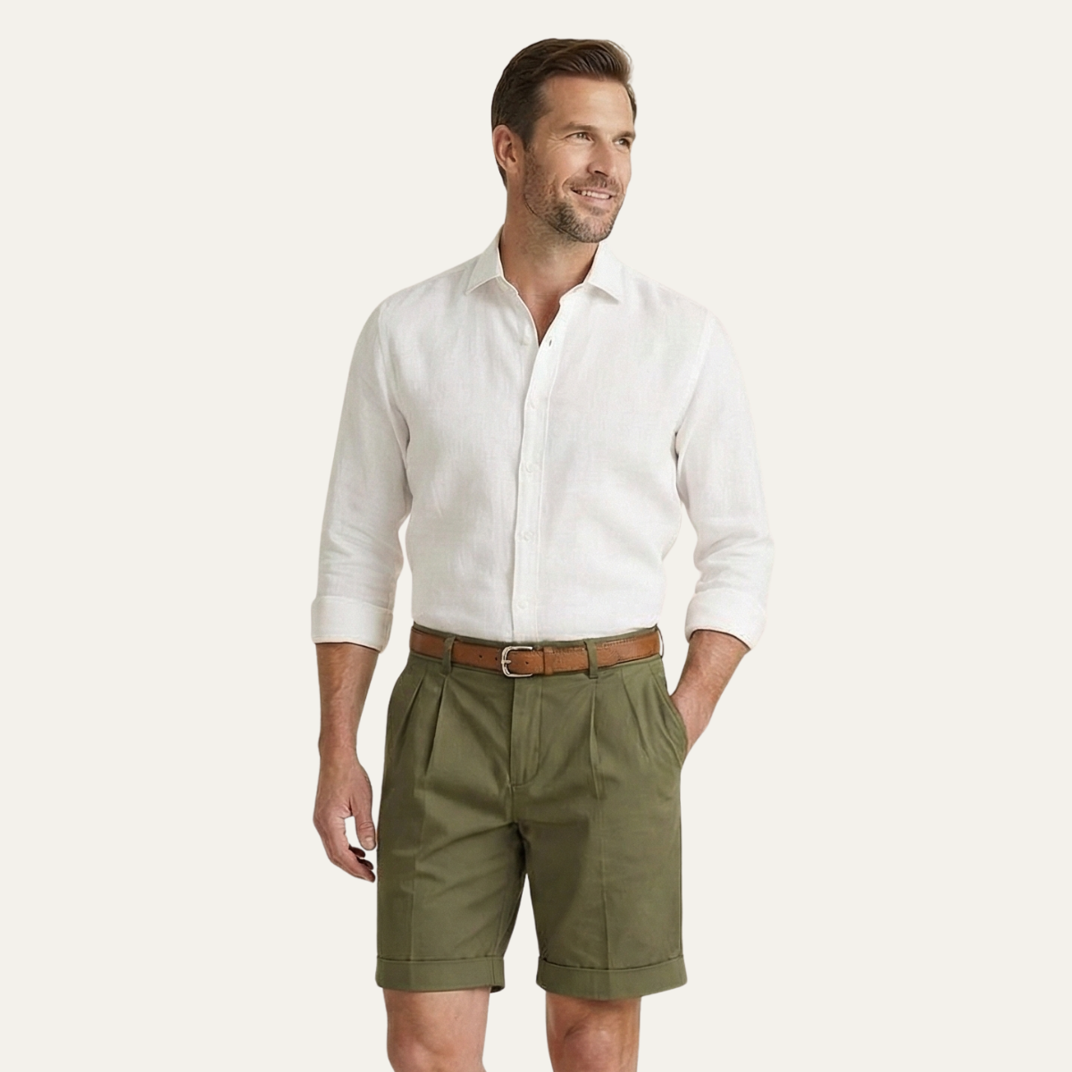 Classic Fit Linen Shorts for Men