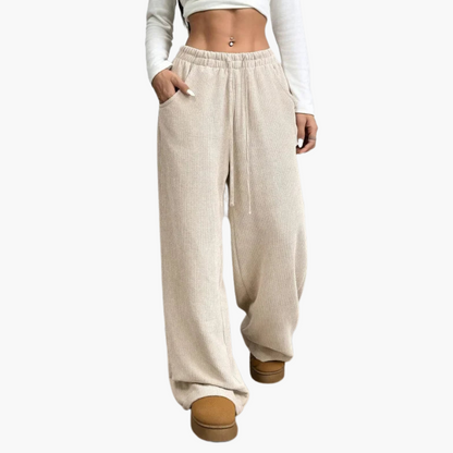 Comfortable High Waisted Wide Leg Corduroy Pants
