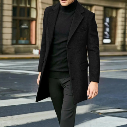 Classic Men's Wool Mix Winter Coat