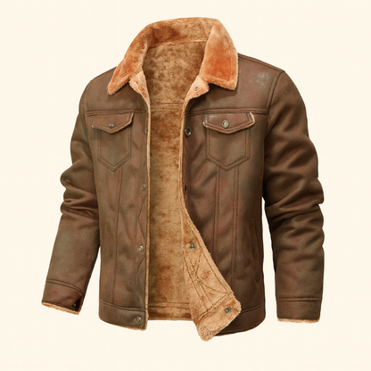 Warm Waterproof Mens Suede Leather Jacket