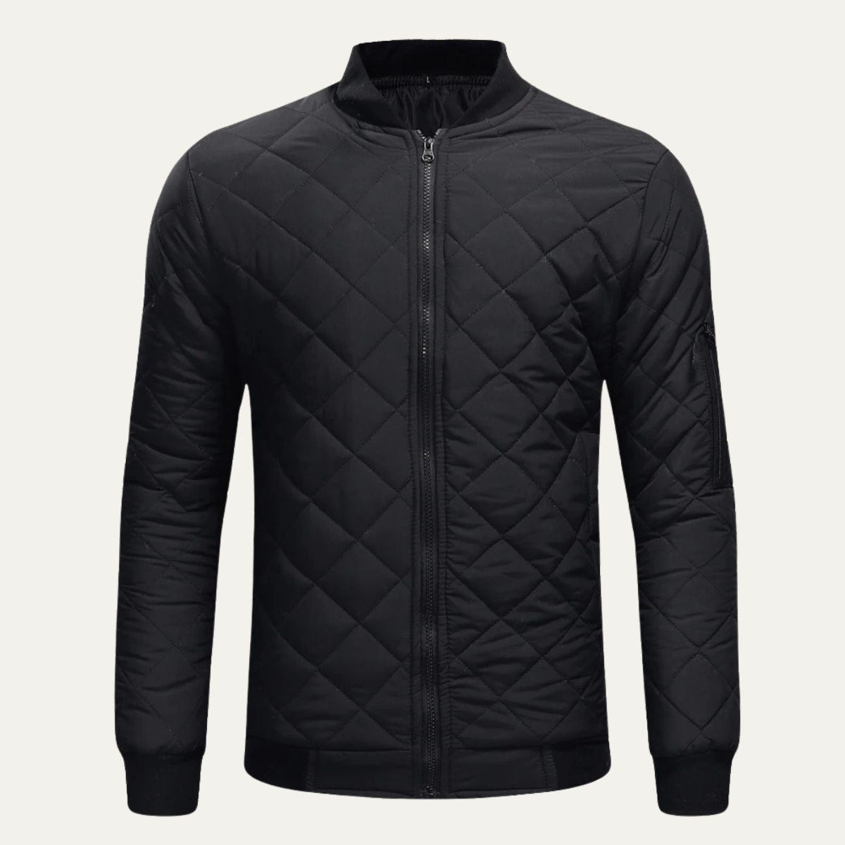 Slim Fit Men's Quilted Zipper Jacket