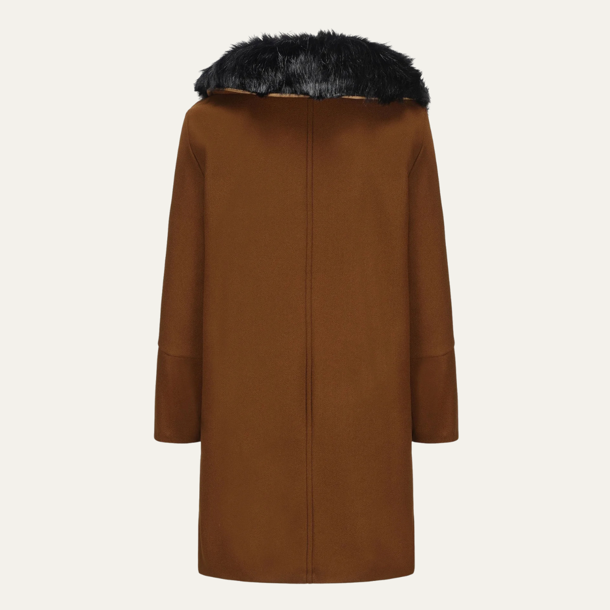 Luxury Men's Fur Trim Double Breasted Coat