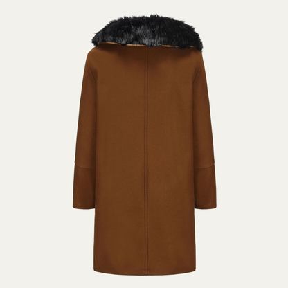 Luxury Men's Fur Trim Double Breasted Coat