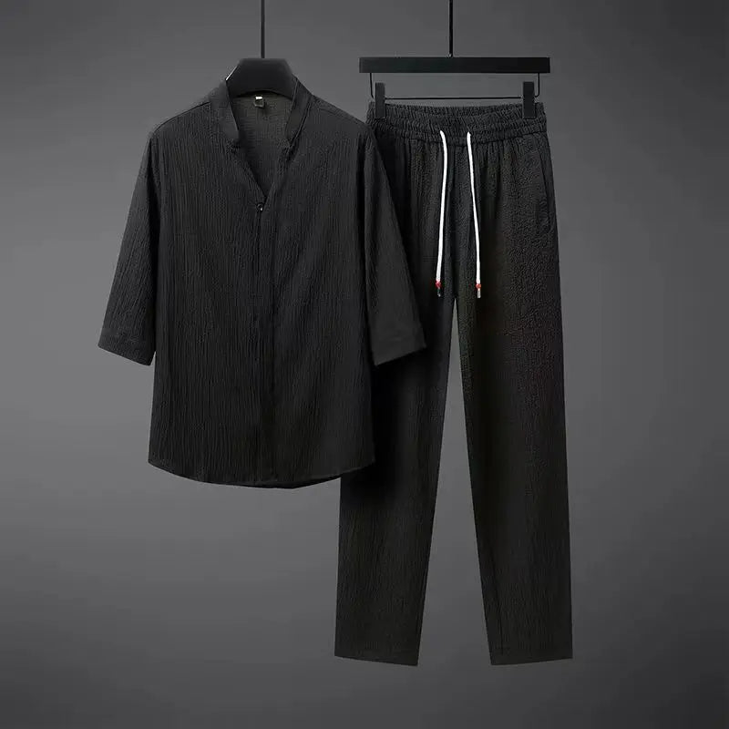 Relaxed Fit Cotton Men's 2-Piece Tracksuit Set