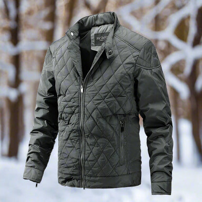 Slim Fit Padded Coat | High Neck Zip Jacket