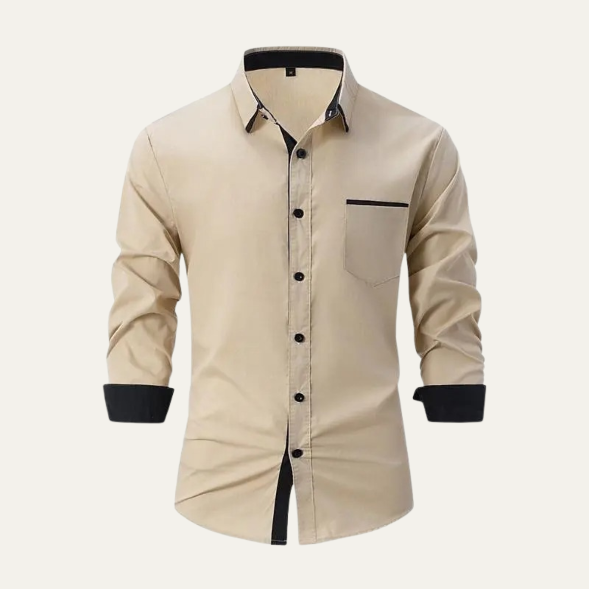 Fashionable Men's Contrast Trim Dress Shirt