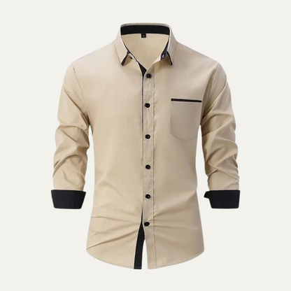 Fashionable Men's Contrast Trim Dress Shirt
