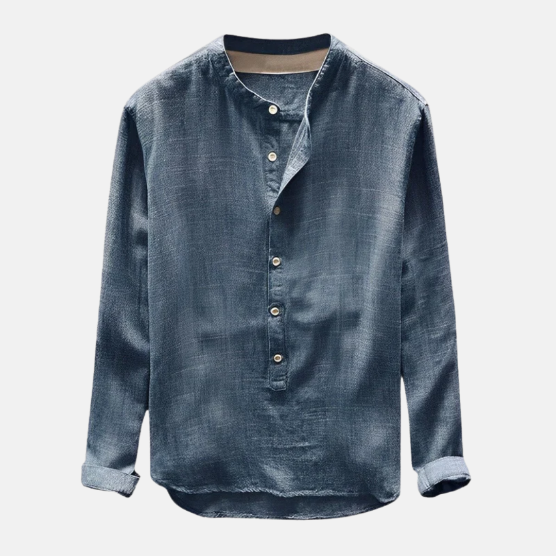 Casual Linen Button Down Long Sleeve Shirt