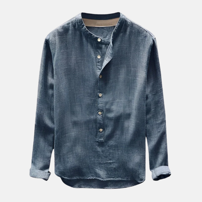Casual Linen Button Down Long Sleeve Shirt