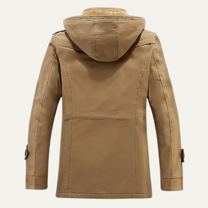 Thermal Insulated Men's Fleece Hooded Parka Coat