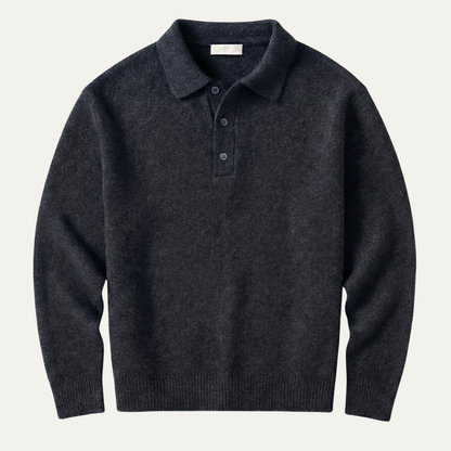 Men's Classic Comfortable Knit Polo Sweater