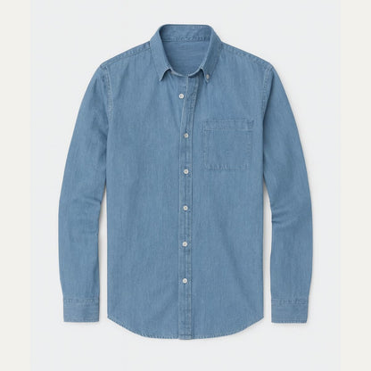 Relaxed Fit Blue Jeans Shirt for Men