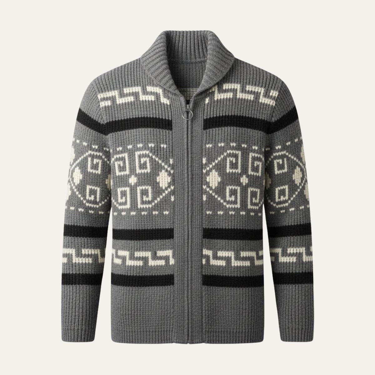Luxury Men's Cashmere Crew Neck Cardigan Sweater