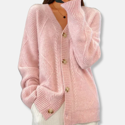 Casual Open Front Cable Knit Cardigan