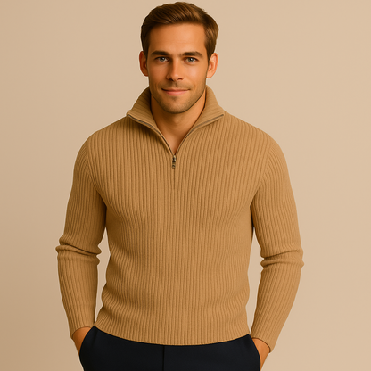 Warm Quarter Zip Wool Sweater