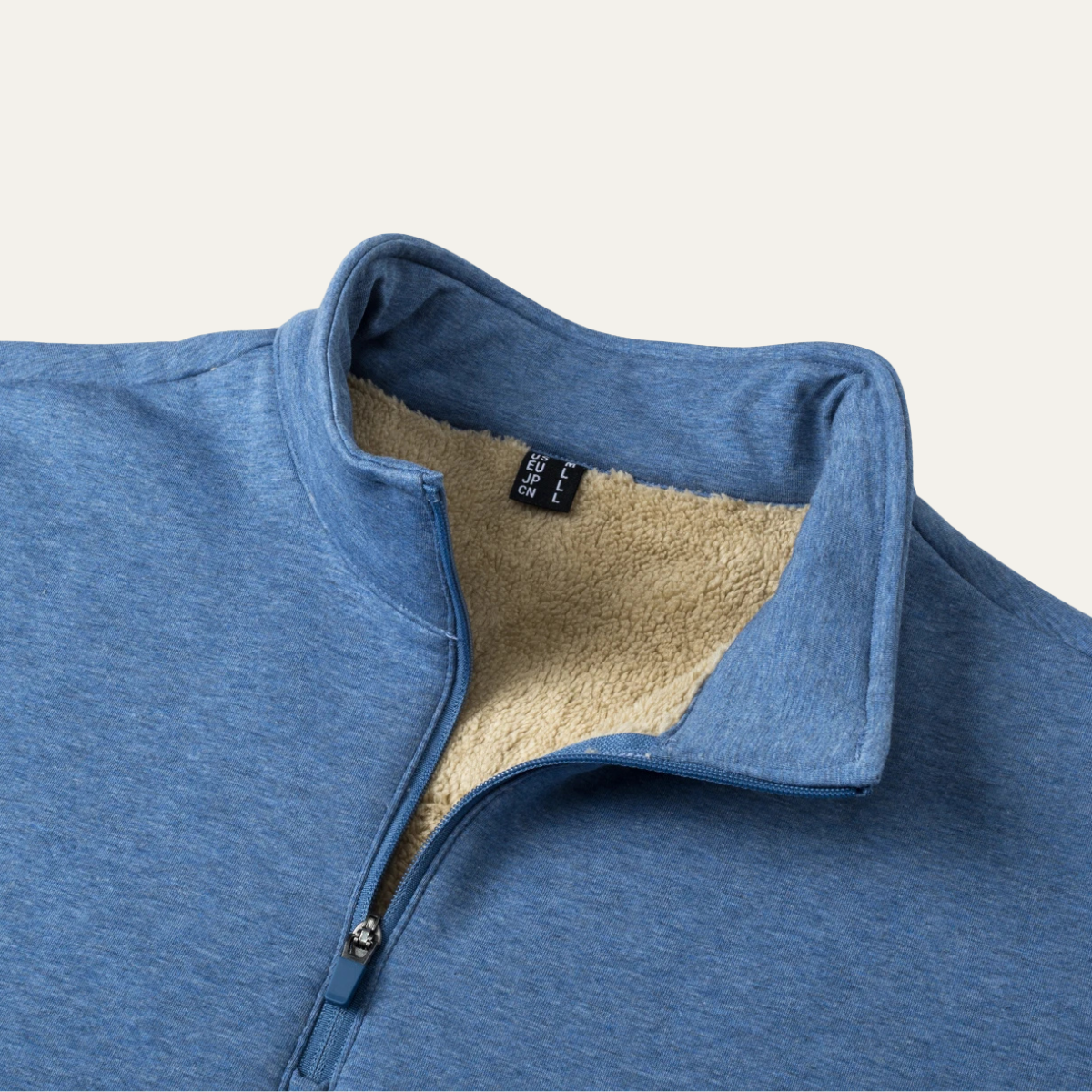 Warm Mens Fleece Zip Neck Sweater
