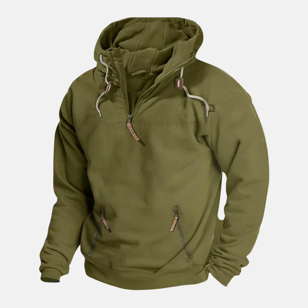 Casual Fit Zip Up Hooded Sweatshirt