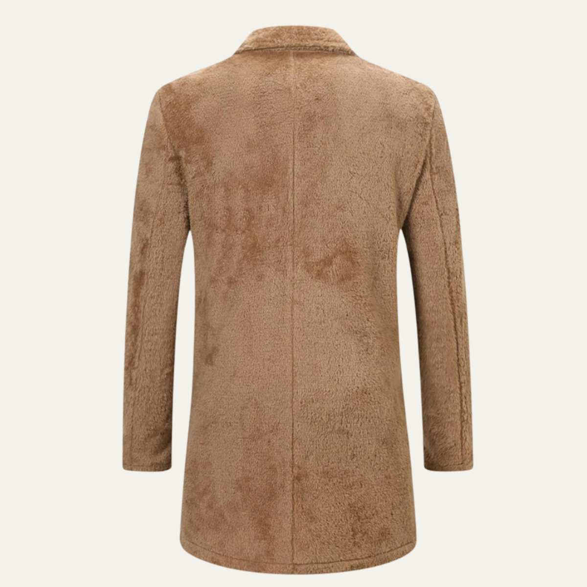 Thick Men's Chocolate Brown Fleece Winter Overcoat
