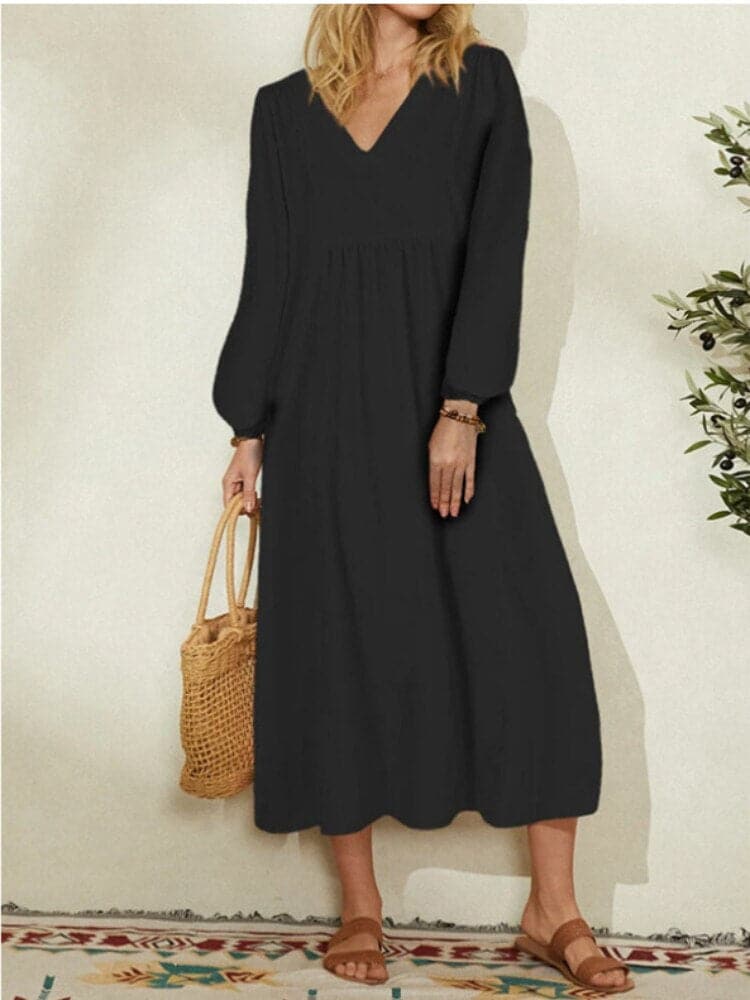 Comfortable V-Neck Maxi Dress for Women