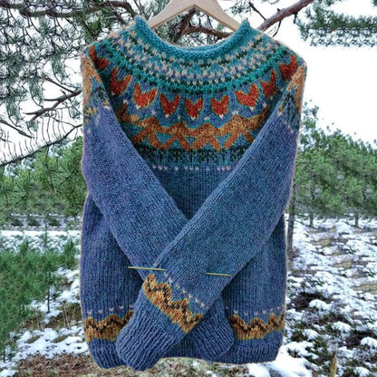 Classic Ladies Geometric Pattern Sweater