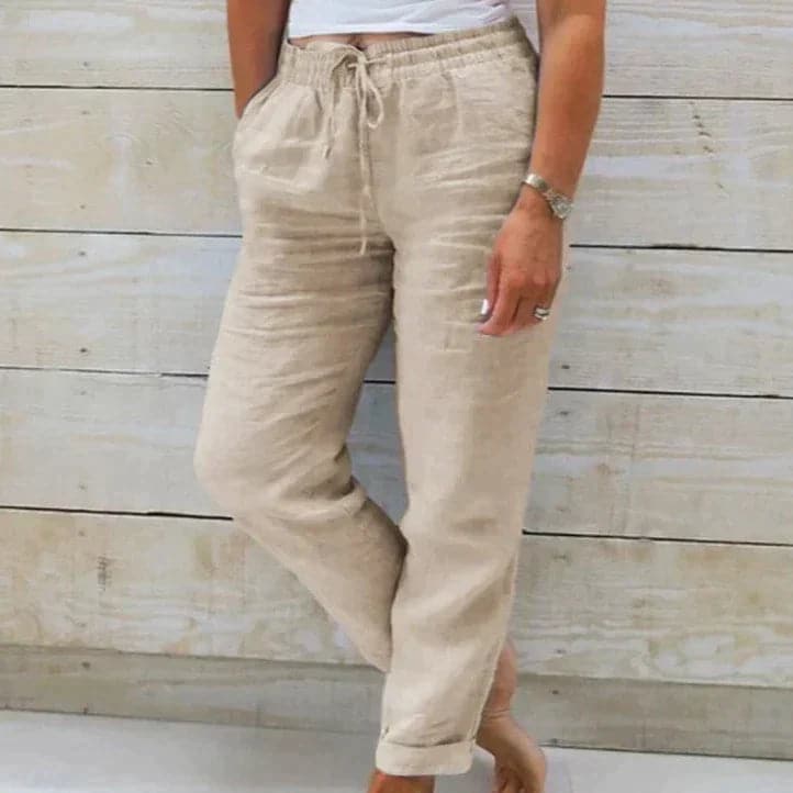 Comfortable Women's Linen Pants with Elastic Waist
