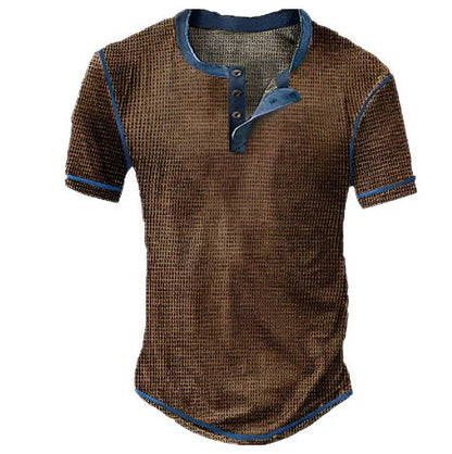Classic Men's Short Sleeve Henley Tee